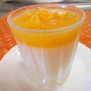 冷たいおやつ☆甘酒ゼリーオレンジジュース添え☆
